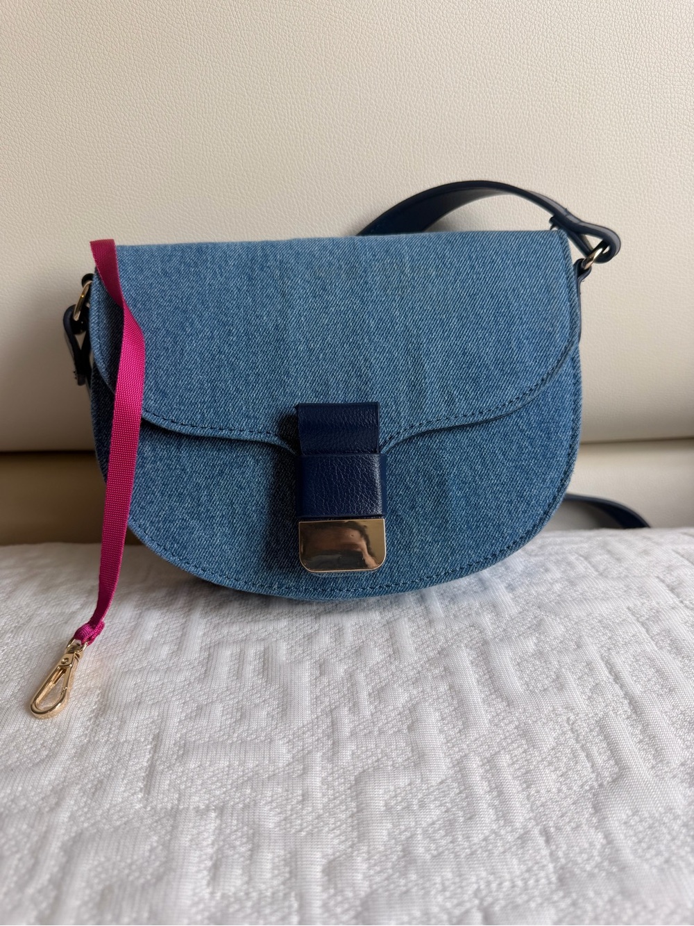 Holmme Saddle Denim  Crossbody Blue New